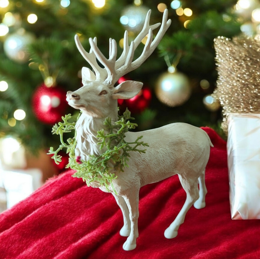 Standing Deer Stag Resin Figurine Holiday